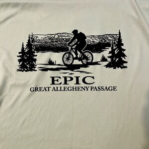 Great Allegheny Passage Graphic T-Shirt - light, mint green. SZ.S.